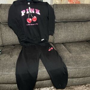 PINK Victoria's Secret Black and Pink Sweatshirt